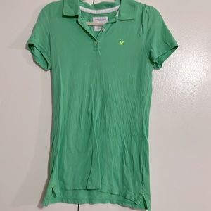 Medium Green American Eagle Polo Short Sleeve